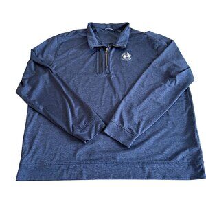 Cutter and Buck Men's XXL Long Sleeve Heatered Blue 1/4 Zip Pebble Beach Shirt